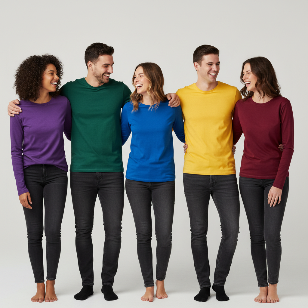 Long sleeve T-shirts in five colors