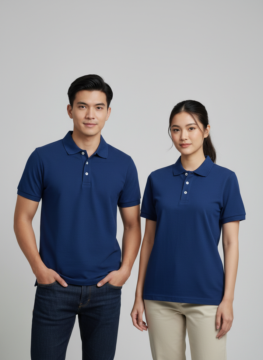 Royal blue unisex polo shirt